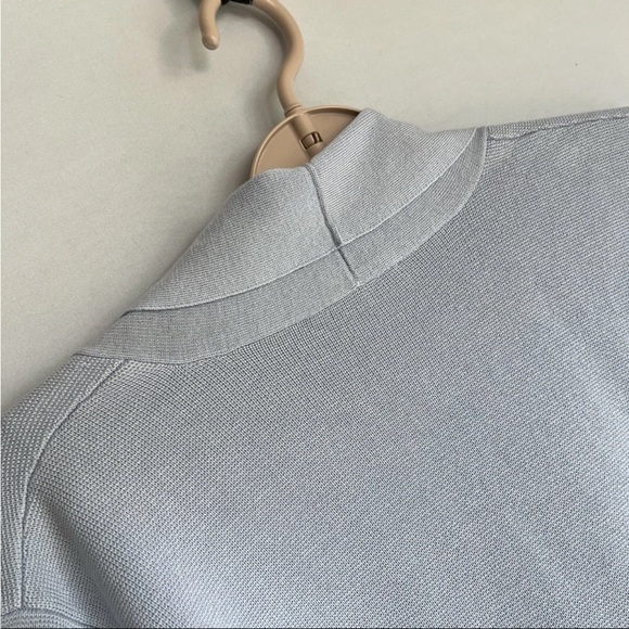 EILEEN FISHER Cardigan Sz M Silk Blue Open Front Shawl Casual Office READ - Picture 11 of 13